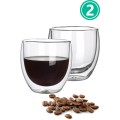 Set Of 2 X 250ml Senza Clear Double Wall Milk Coffee Tea Insulated Mug