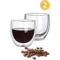 Set Of 2 X 150ml Senza Clear Double Wall Milk Coffee Tea Insulated Mug