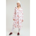 Ellery Rose Print Flannel Button Down Sleep Shirt Dress