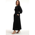 Esmeralda Long Sleeve Full Length Maxi Dress Black