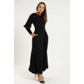 Esmeralda Long Sleeve Full Length Maxi Dress Black