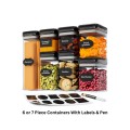 Senza 7 Piece Airtight Food Storage Containers Set With 40 Labels &amp; Marker