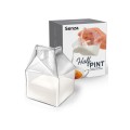 Half Pint Clear Glass Milk Carton Creamer Pitcher Container 300ml