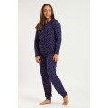 Ladies Printed Long Sleeve Winter Pyjama Set