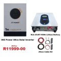 365 Power 3Kva/KLE 25.6-100Ah Combo(Incl. Cable/Fuse Kit)