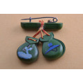 Wooden Castanets Brooch  | National Free Shipping |