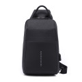 KAKA 851 SLING BAG, CROSSBODY SHOULDER BAGS WITH USB CHARGING PORT - Black
