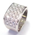 Sterling Silver CZ Ring Set In Angular Band