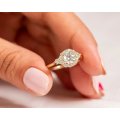 1ct Moissanite Halo Engagement Ring