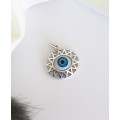 Sterling Silver Greek Eye Oval Pendant