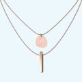 Personalised Layered Drop Bar and Pebble Pendant Necklace