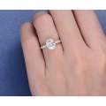 7x9mm Oval Moissanite Pave Ring (2ct) With Side Stones
