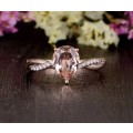 Pear Shaped Morganite Engagement Ring in 9ct Rose Gold