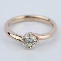 Swirl Design Solitaire Diamond Engagement Ring (0.50 ct) In Rose Gold