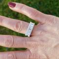 Multi stone square flat top ring with 5x4mm CZ