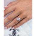 4ct Moissanite Radiant Solitaire Engagement Ring in 9ct White Gold