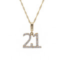 9ct Gold 21st Pendant With Cubic Zirconias