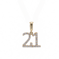 9ct Gold 21st Pendant With Cubic Zirconias
