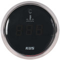 Kus Digital Water Temperature Gauge - 52mm - Black Face with Silver Bezel