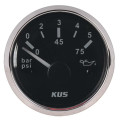 Kus Oil Pressure Gauge - 52mm - Black Face with Silver Bezel