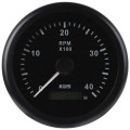 Tachometer 4000 RPM - 85mm - Black