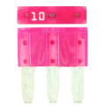 3 Pin Blade Fuse - 10 Amp - 100 Pieces
