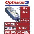 Optimate 2 TM-420 (4-Step Automatic 12V 0.8A Battery Charger (3-96Ah) & Maintainer)