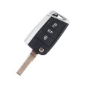 Volkswagen - Golf 7, Polo, Seat, Skoda | Remote Key Case & Blade (3 Button, HU66 Blade, Matte Chr...