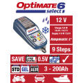 OptiMate 6 Select TM-190 (9-Step Automatic 12V 5A Battery Charger (3 - 240 Ah), Battery Saving Charg