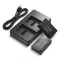 RAVPOWER 2x 1000mAh Replacement Batteries for Canon LP-E17 with Charger Set Black