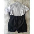 Christening Boys Black pinstripe and waist coat with white cotton shirt
