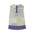 Girls Dress - Flower pattern with purple hem cotton dress