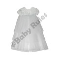 Christening Girls Long summer dress with satin, chiffon and lace overlays