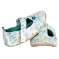 Myang Shoes - T-Bar - Green and Blue Floral