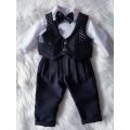 Christening Boys Black suit with Waistcoat and Bowtie