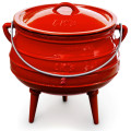 Enamelled Cast Iron Potjie Pot, Red