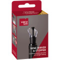 Black Wine Server And Stoppers, Set of 2