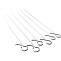 Stainless Steel Long Flat Skewers, Set Of 6