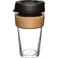 Barista Brew Cork Reusable Glass Coffee Cup, 475ml