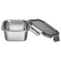 Stainless Steel Square Food Storage Container With Lid, 600ml