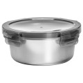 Stainless Steel Round Food Storage Container With Lid, 600ml