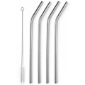 Kitchen Aids Stainless Steel Straws & Cleaning Brush, Set of 4