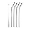 Kitchen Aids Stainless Steel Straws & Cleaning Brush, Set of 4