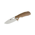 HONEY BADGER FLIPPER SMALL TAN D2 KNIFE- HB1027