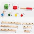 Multi-Functional Nut Combination Wooden Construction Screw and Joints Set Toy for Kids