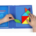 Wooden magnetic tangram puzzle with illustration book.