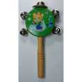 Wooden rattle with bells