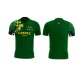 CASTLE LAGER SPRINGBOK SPORTS JERSEY WITH S.A. CRICKET-FOOTBALL-RUGBY LOGOS- IN SIZE XXL