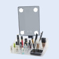 4 Lights Acrylic Makeup Organizer with Lipstick Storage