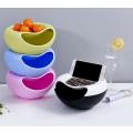 Creative Lazy Fruit Plate Phone Holder Double Layer Candy Snack Peel Seeds Dish